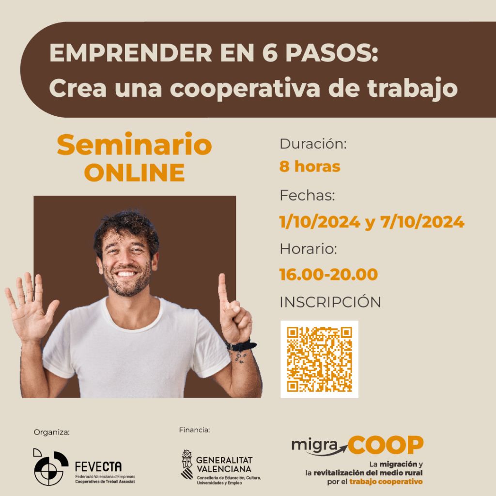 Seminario online "Emprender en 6 pasos: Crea una cooperativa de trabajo"